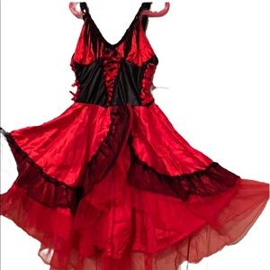 LEG AVENUE RED CAN CAN CORSET DRESS HALLOWEEN COSTUME